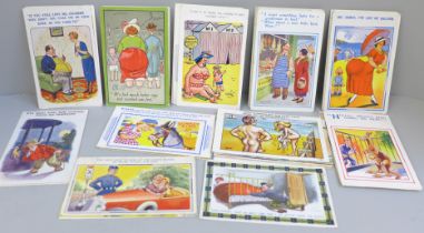 Sixty comic postcards, vintage to modern