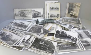 A collection of vintage tram postcards