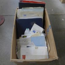 Stamps; a box of stamps, covers, etc., loose and in albums