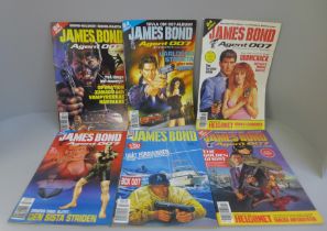 A large selection of James Bond comics