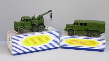 A Dinky Toys 689 Medium Artillery Tractor and 661 Recovery Trailer, boxed