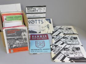 Football memorabilia; eighty pocket size football programmes, 1960s onwards