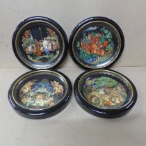 A set of twelve Russian collectors plates, framed