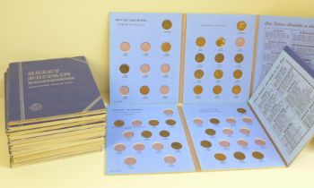 Great Britain card coin folders, most empty (farthings included in some)