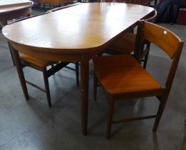 A White & Newton teak extending table and four chairs