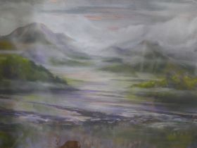 A. MacAdam, The Lone Stag, pastel, 43 x 50cms and another pastel, landscape with cows grazing,