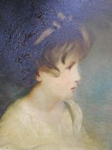 English School (19th Century), portrait of a young girl, oil on board, 23 x 17cms, framed