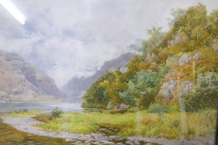 George Hodgson (1847-1921), Llyn Peris and Llanderis Pass, Wasles, watercolour, signed lower