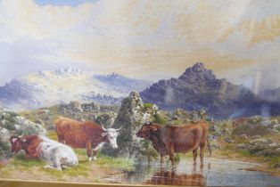 C. Britton (early 20th Century), landscape with cattle watering, watercolour, signed lower right, 26