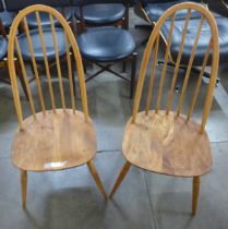 A pair of Ercol elm and beech Quaker chairs