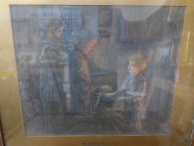 J. Sanderson (early 20th Century), The Fairy Tale, pastel, signed and dated 1919 lower right, 33 x