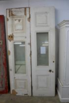 A set of four painted pine doors
