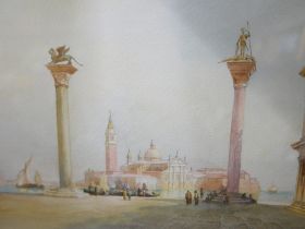 Richard Henry Wright (1857-1930), San Giorgio Maggiore from St. Marks Square, Venice, watercolour,