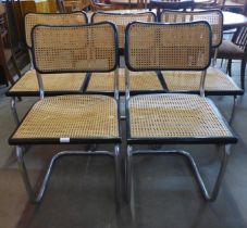 A set of five Marcel Breuer chrome and ebonised cantilever chairs