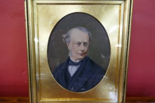 Samuel Benjamin Mortimer, self portrait, overpainted photograph, 17 x 13cms, framed