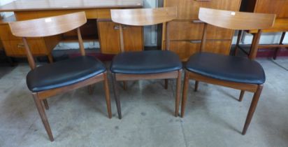 A set of three G-Plan Danish Design teak dining chairs, designed by Ib Kofod Larsen