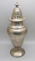 A large silver shaker, with inscription dated 1945, 280g, 21cm