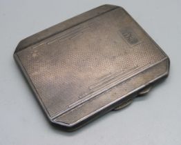 A silver Art Deco cigarette case, 115g