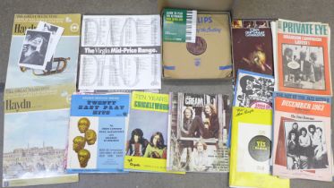 A collection of sheet music and song books including Jimi Hendrix, Golden Beatles Series, Cream