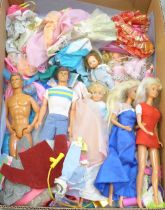 Vintage 1980s and 1990s Mattel Barbie and Ken dolls and extras