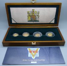 The End of WWII 1945-2005 60th Anniversary Allied Forces Gold Coin Proof Set, 0355, £2 15.97g of .