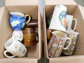 Two boxes of pottery, large jugs, pitchers and pots **PLEASE NOTE THIS LOT IS NOT ELIGIBLE FOR