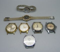 Wristwatches including Sekonda de luxe automatic, Roamer and Avia