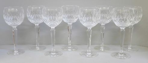 A set of eight Waterford Crystal hock glasses **PLEASE NOTE THIS LOT IS NOT ELIGIBLE FOR POSTING AND