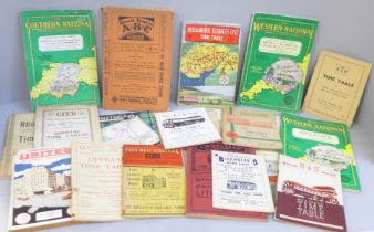 Twenty Bus and Coach Timetables, 1929-1972