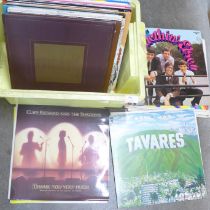 A box of 1960s and 1970s LP records