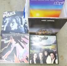 A box of twenty-six 1970s and 1980s LP records