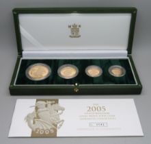 The Royal Mint, The 2005 Uk Gold Proof Four-Coin Sovereign Collection, 0542