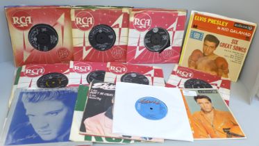 Forty Elvis Presley EPs and 7" singles