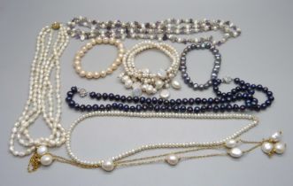 Baroque and freshwater pearl necklets and bracelets