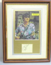 A Roy Orbison autographed framed display