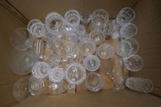 A collection of cut crystal and glass including Waterford and Stuart **PLEASE NOTE THIS LOT IS NOT