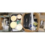 Three boxes of breweriana; one box of Guinness items, beer pumps, drips trays, a box of mainly