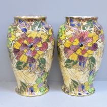 A pair of Royal Winton lustre vases, 20.5cm