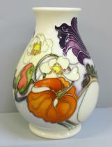 A Moorcroft Sandringham Bouquet vase, designed by Emma Bosson, 14cm, boxed