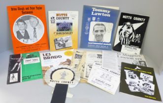 Nottingham Forest and Notts County football programmes, 1951 onwards, two signed, a Nottingham