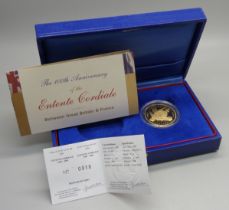 The Royal Mint, The 100th Anniversary of the Entente Cordiale, Limited Edition, one 17g 20 Euro coin