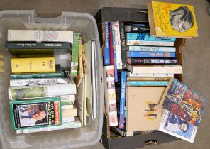 A box of cricket books and a box of jazz music books and jazz newsletters **PLEASE NOTE THIS LOT