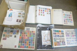 A box of stamps and covers, presentation packs, etc.