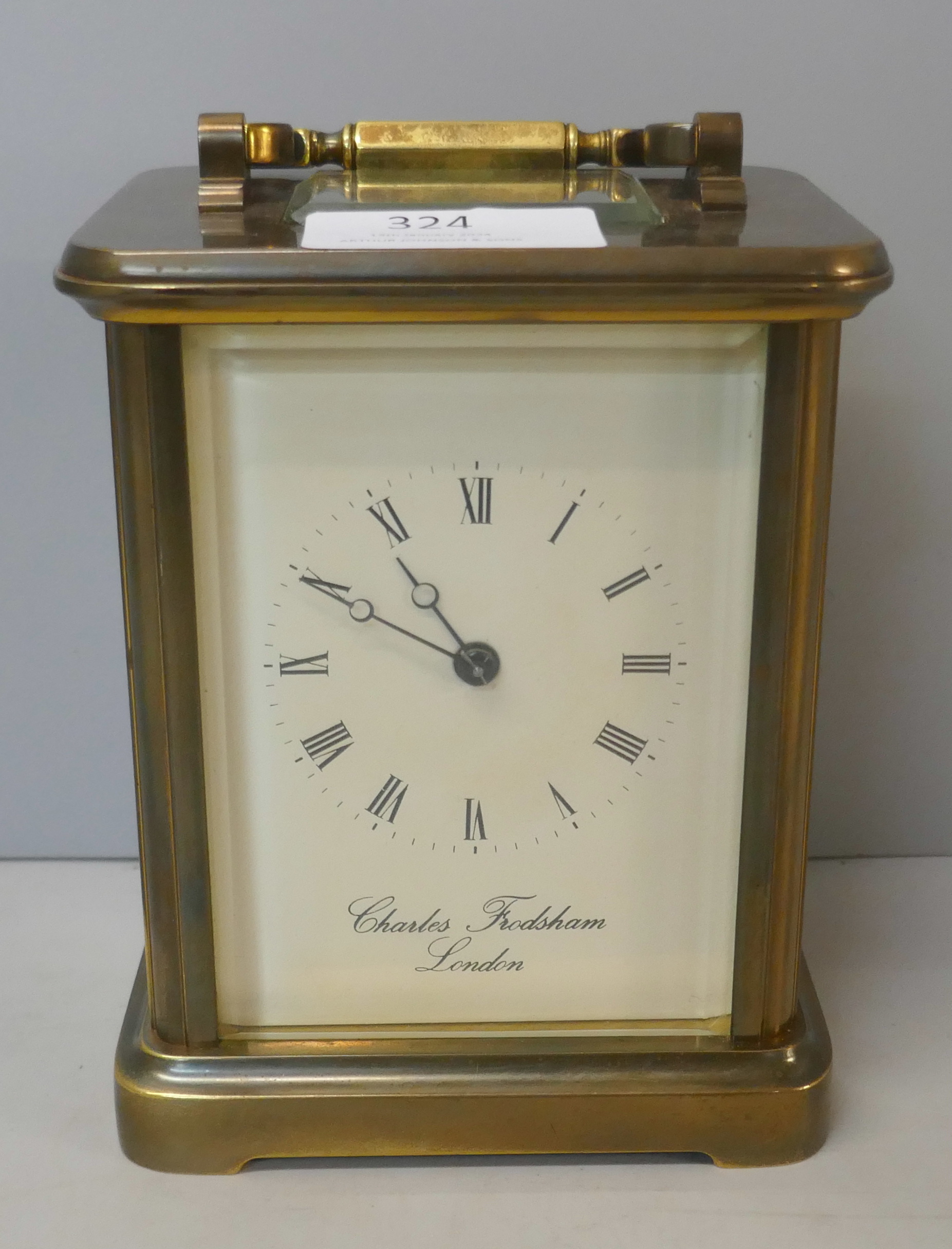 A brass carriage clock, Charles Frodsham, London