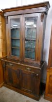 A Victorian walnut bookcase