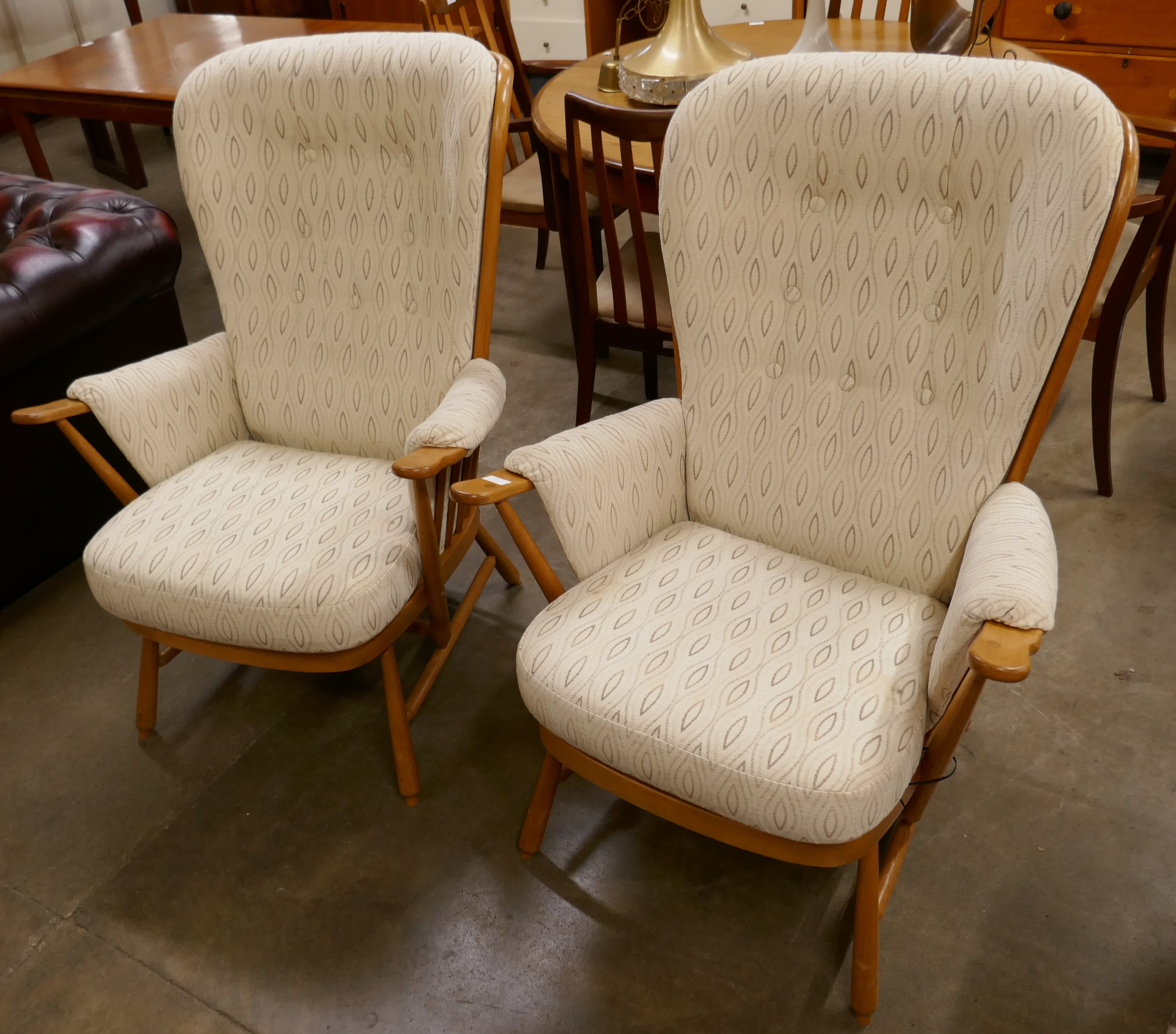 A pair of Ercol Blonde beech Evergreen armchairs. Purchased by the vendor from Hopewells, Nottingham - Image 2 of 2