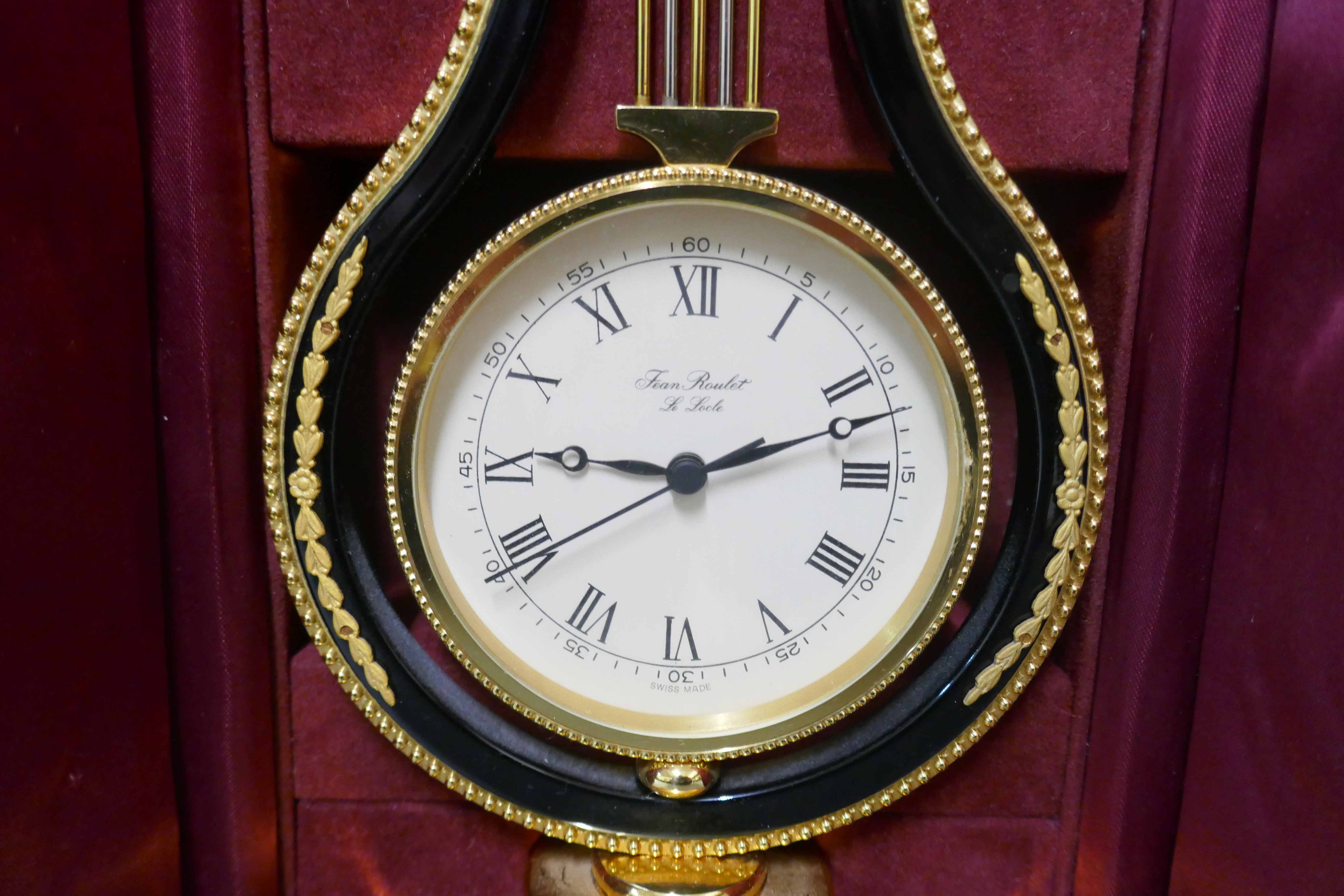 A jean Roulet Le Locle brass mantel timepiece, cased - Bild 3 aus 5