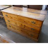 A Victorian pine chest of drawers