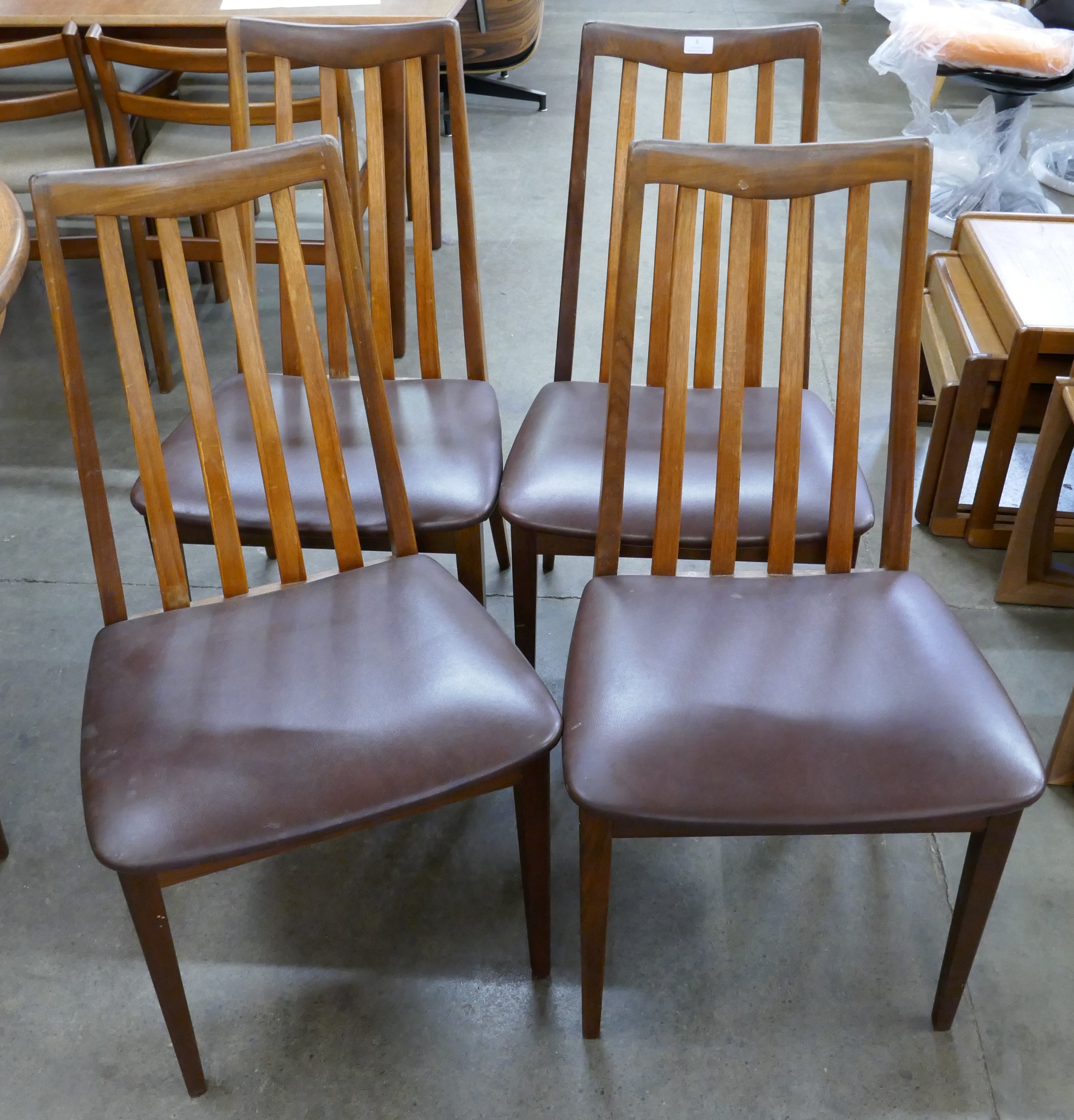 A set of four G-Plan Fresco teak dining chairs