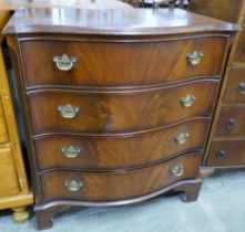 A mahogany serpentine chest of drawers